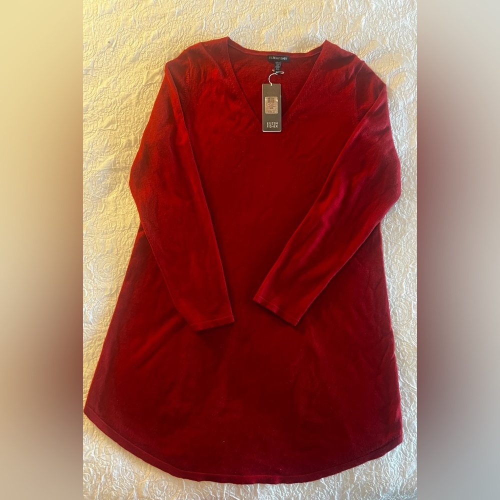 Eileen Fisher Long Sleeve Sweater Dress NWT, 💯 % Meriano Wool